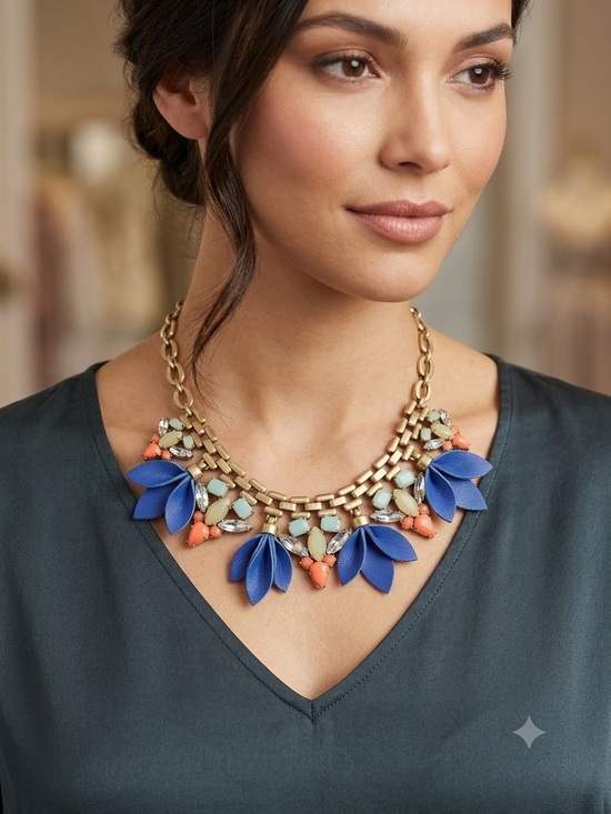 Stella & Dot Jewelry - Stella & Dot Melia Floral Bib Statement Necklace